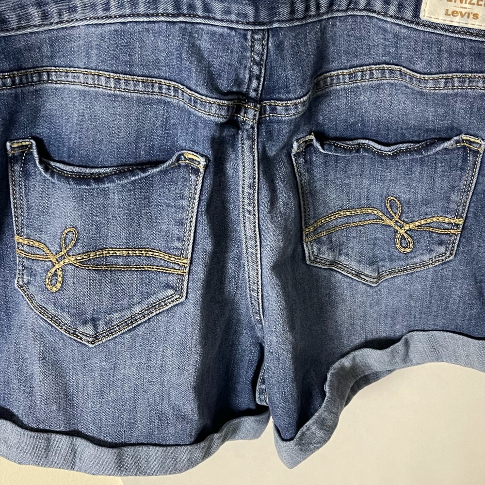 Denizen from Levi’s Denim Overall Shorts / Shortalls Size Small - Picture 7 of 8